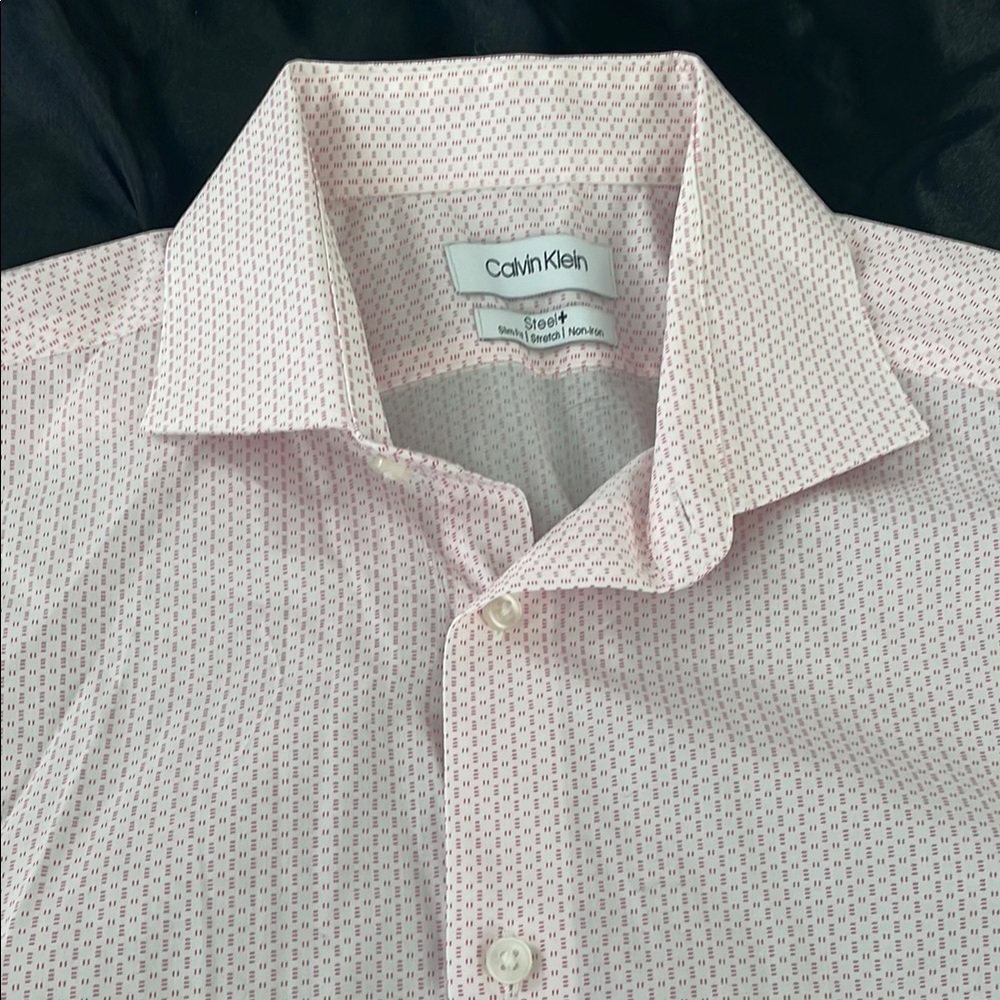 Calvin Klein Pink Dress Shirt with Classic Collar